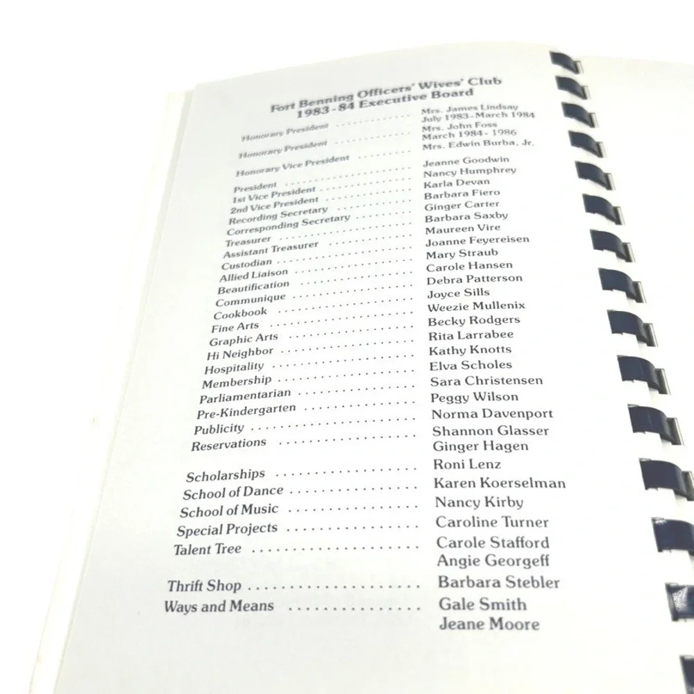 Diamond Jubilee Fort Benning Officers Wives Club Vintage Cookbook 1984 Georgia